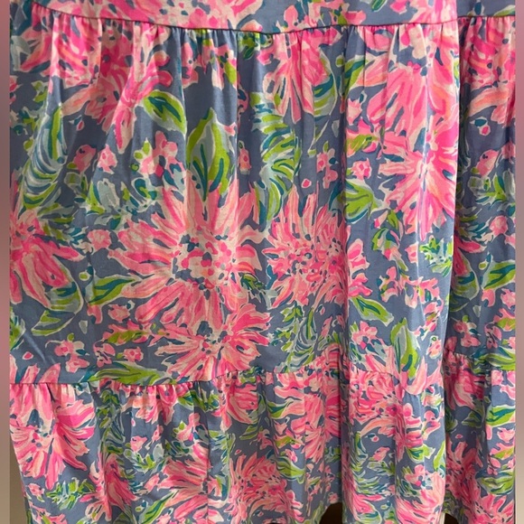 Lilly Pulitzer Loro Midi Tiered Dress - Size L - Blue Peri Sunrise Bay - Picture 8 of 12